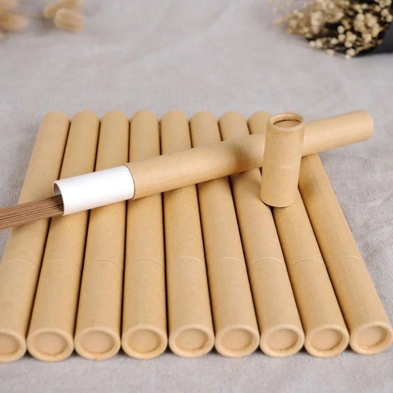 Long Incense Tube Kraft Paper Empty Incense Barrel Household Joss Sticks Packing Storage Box