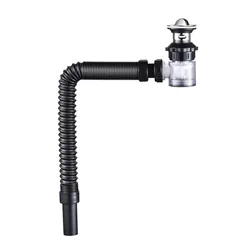 1Set Basin Flip Drain Stainless Steel Bathroom Vanity Sink ABS Bottle Trap with 80CM Black Pipe Drains Kit Waste Hardware