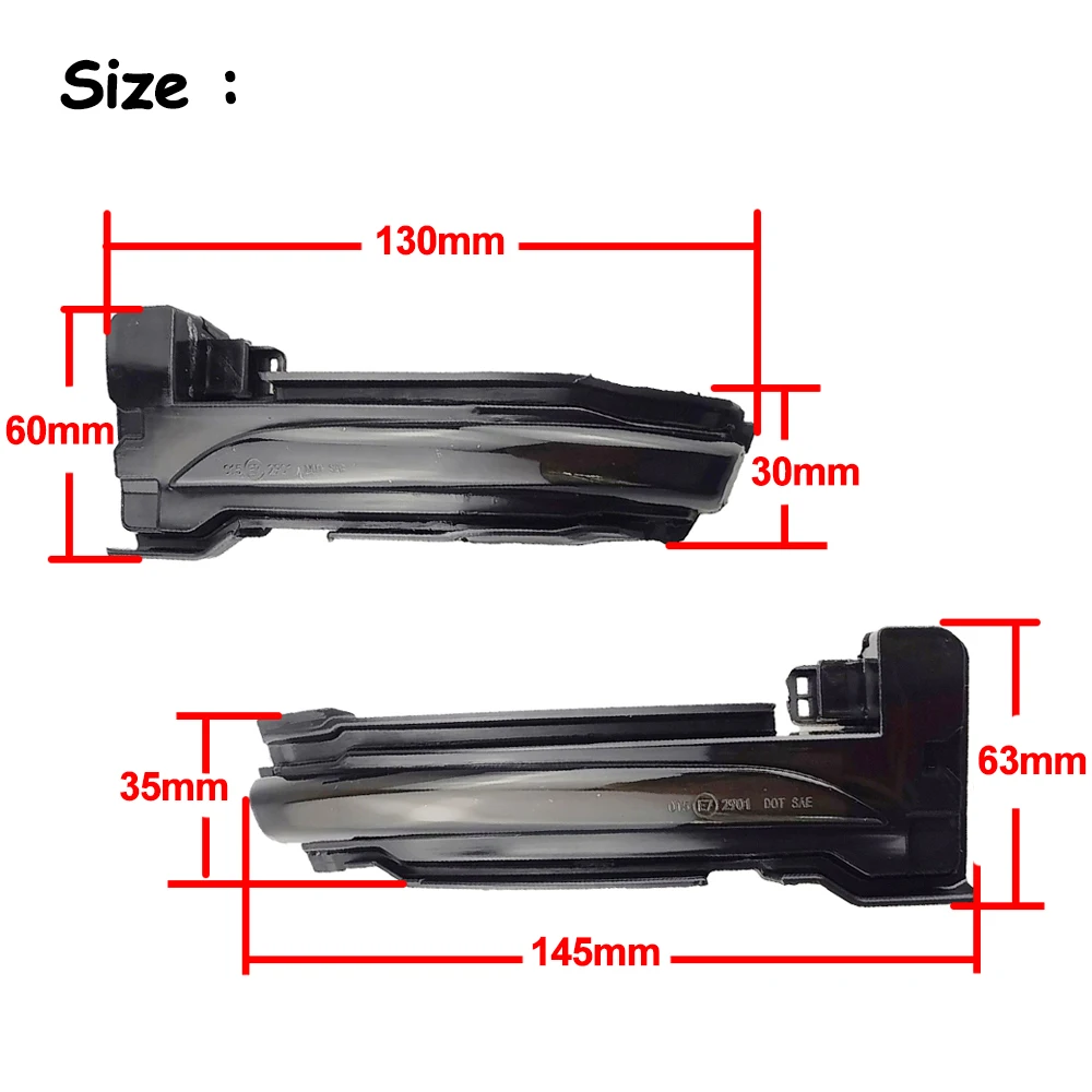 Paire de Clignotants ociamiques Séquentiels, Indicateur de Miroir Latéral, pour Ford Focus Mk4 2018-2020(LHD) Focus ST 2021(LHD)