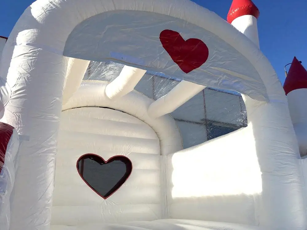 6x6x5m White wedding inflatable bouncy castle moon bounce house jump castle bouncer for wedding