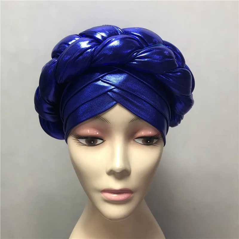 African Cap Head Wraps Turban Hijab Caps Wedding Aso Oke Headtie Muslim Already Made Auto Gele Nigerian Hat Headwrap For Party