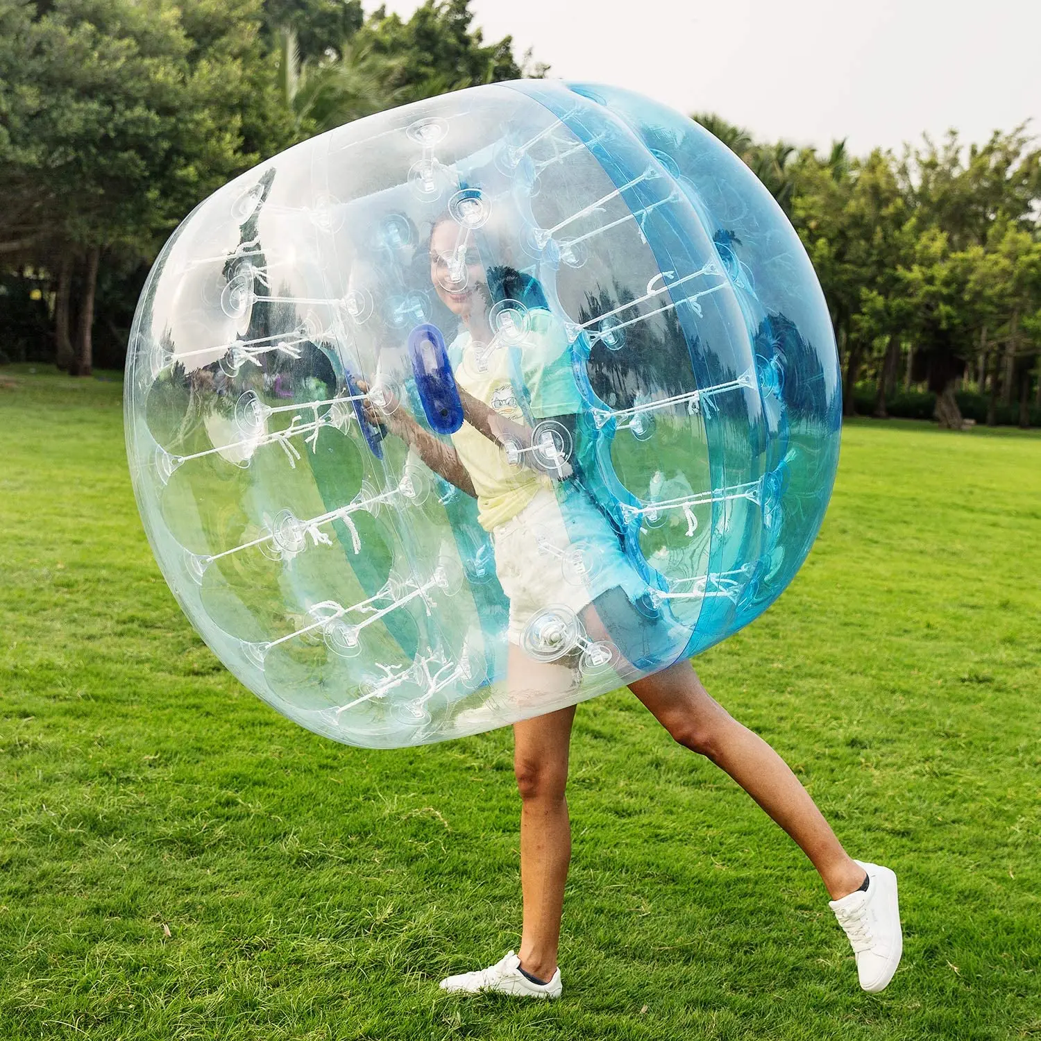 HIBADOU Inflatable Bubble Soccer Ball 1.2m 1.5m 1.7m Football Pumper Ball 100%TPU Material Inflatable Bubble Football for Adult