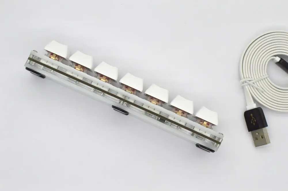 Teclado programável com 7 teclas, programação macro usb para desenho, faça você mesmo