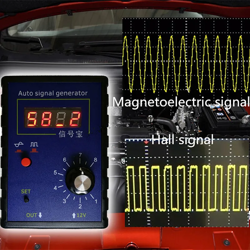 車の信号発生器,ポータブル,自動,ホールセンサー,クランクセンサー,信号シミュレーター,2hz〜8khz