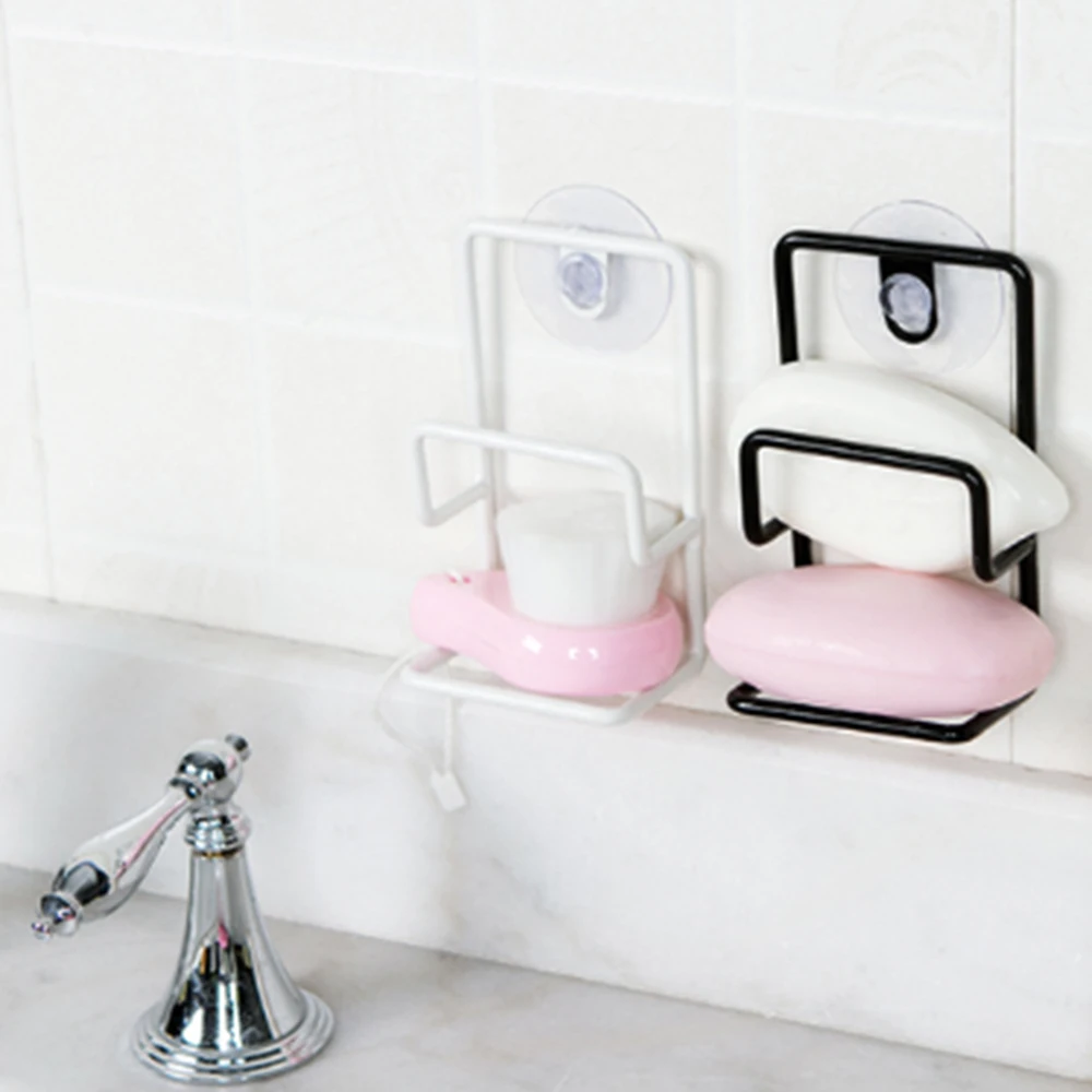 

Metal Suction Cup Sink Drain Rack Wall Sucker Sponge Storage Drying Holder Kitchen Sink Soap Stand Dish Cloth Shelf