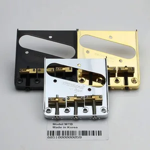 Wilsons Silver Chrome WTB جسر الغيتار الكهربائي مع حقيبة سرج الغيتار ذات النمط القديم من الذهب الأسود لجسر الغيتار TL أفضل 8 مبيعات لجسر ويلكنسون - رقم 6