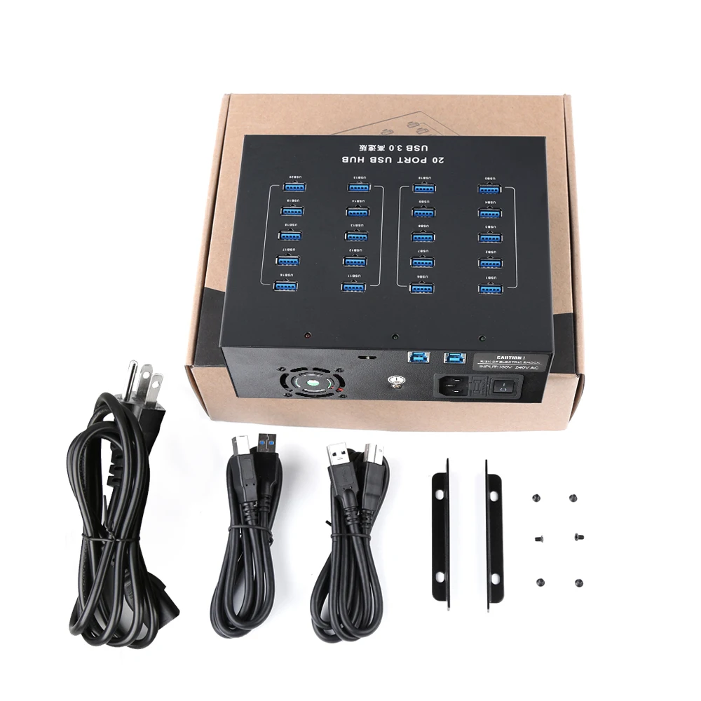 Sipolar 100-240V 20 Ports USB 3.0 Data And Charging Hub USB Splitter charger Hub  For Phone Tablets iPad Repair Restore Miners