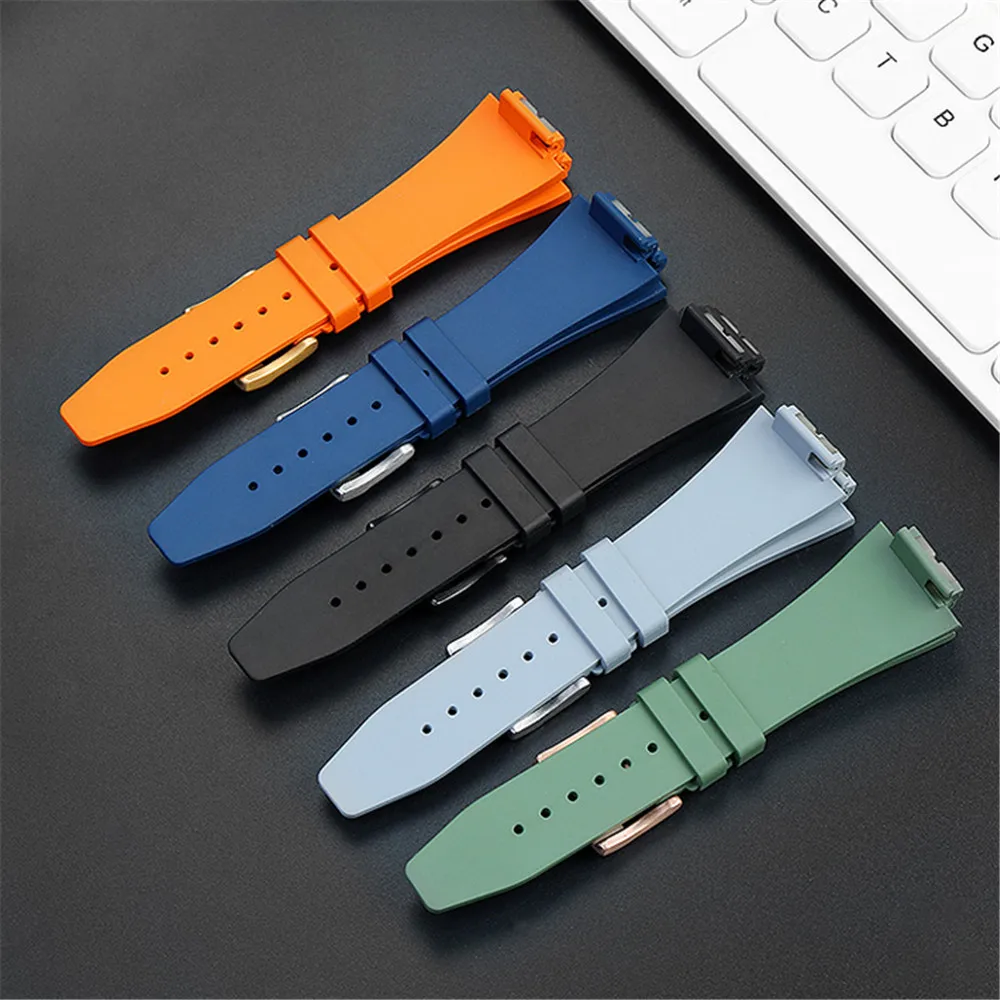 Premium Fluoro Rubber Watch Band for Casio G-SHOCK GA-2100 2110 GM-110 GM-5600 Men Sport Silicone Metal Butterfly Buckle Strap