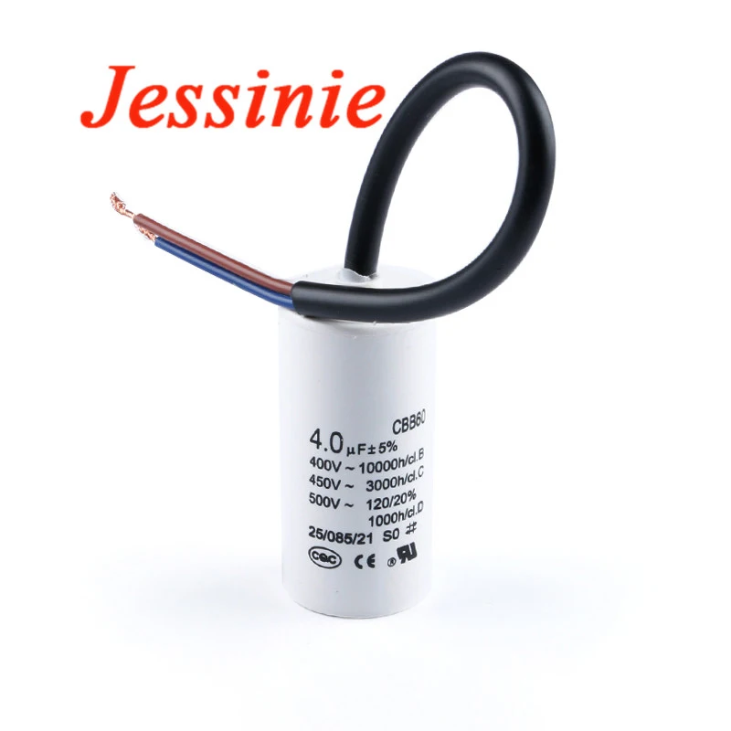 مكثفات تشغيل المحرك CBB60 450VAC مكثف البدء 5% 2/4/5/6/8/10/12/14/15/16/18/20/25/30/40/45/70/80 فائق التوهج للغسالة #4