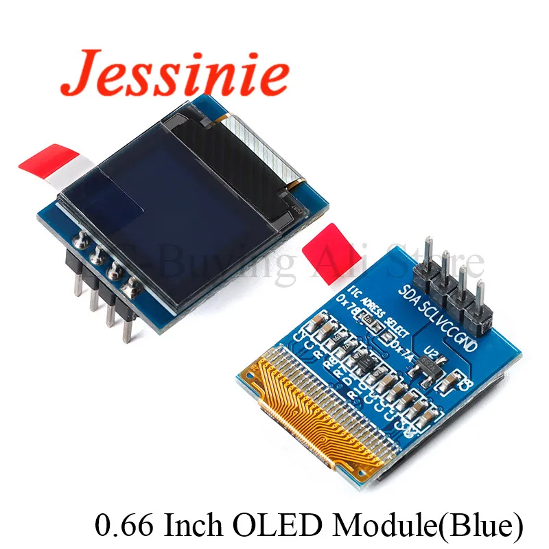 0.66 นิ้ว OLED จอแสดงผล LCD โมดูล 64X48 0.66 "หน้าจอ LED สีขาว IIC I2C อินเทอร์เฟซ SPI SSD1306 Driver สําหรับ Arduino AVR STM32