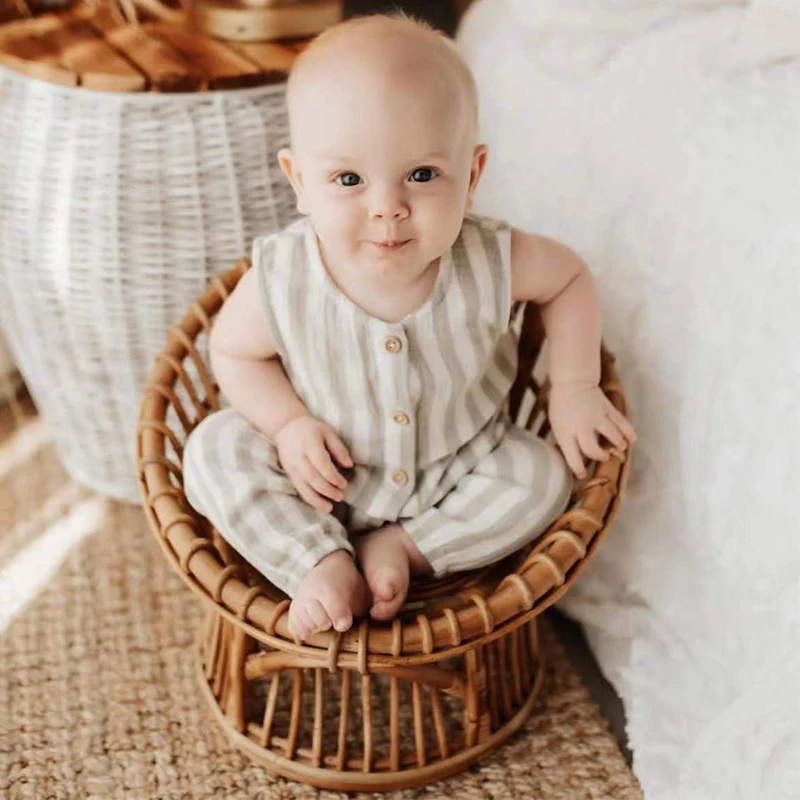 Newborn Photography Props Fotografia Retro Rattan Chair Photography Basket Furniture Newborn Shooting Bebe Accessories