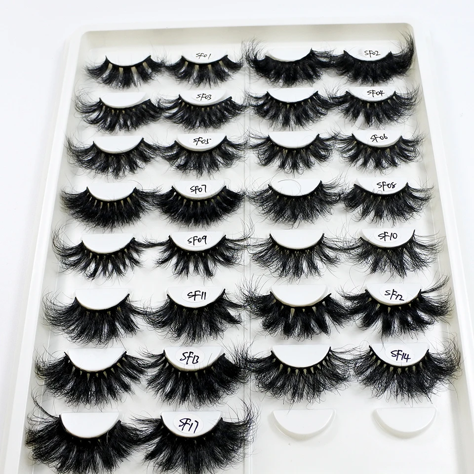 10/30/50 Pairs 25mm Mink Lashes Wholesale Fluffy Messy Long Mink Eyelashes Makeup