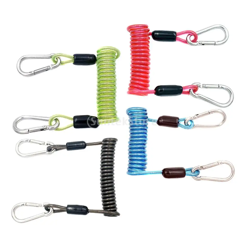 Scuba Diving Dive 10cm Spiral Spring Coil Snap Clip Lanyard Safety Emergency Gear 4 Colors Quick Release Buckle