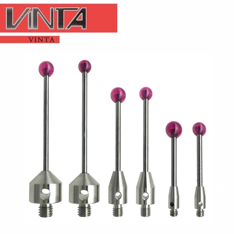 Three-coordinate measuring needle M3 thread 1 2 3 4 5 6mm CNC Needle Ruby ball probe Lever Thread Tungsten steel measurement CMM