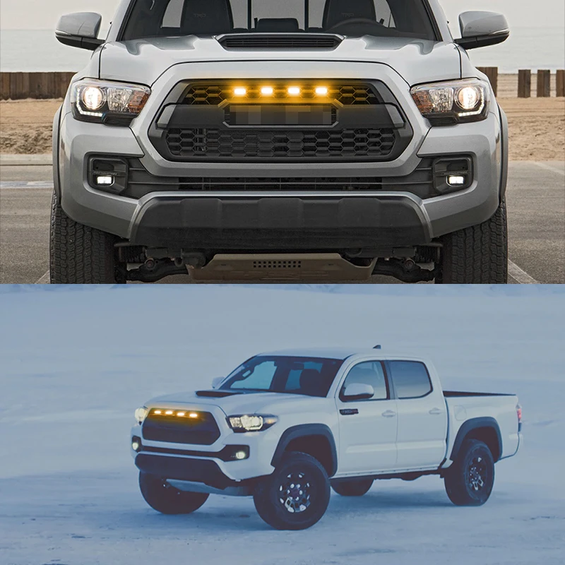 Front Grille Lighting Kit with Wiring Harness Kit For 2016-2020 Toyota Tacoma Car LED Grille Amber Lights 4Pcs/Set 12V