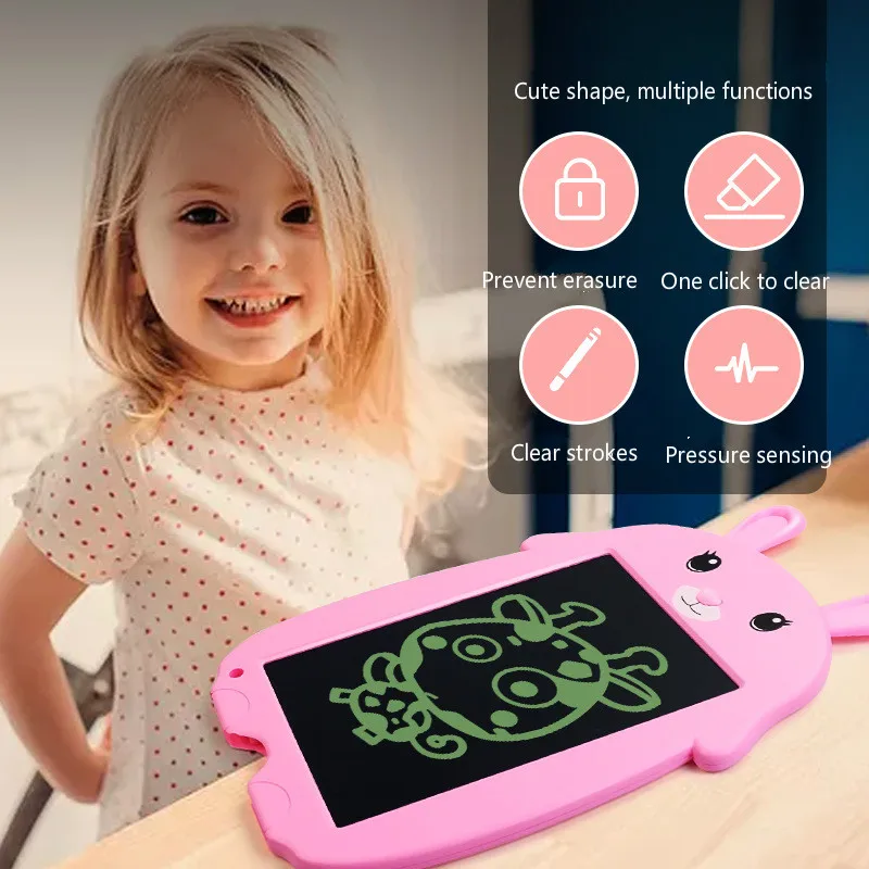 ЖК-планшет для письма, детская доска для рисования, 8,5 дюйма, планшет для ручного письма, мультяшный граффити, детский сад, подарок, функция блокировки экрана