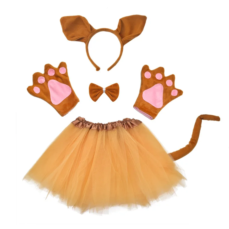 Kid Kangaroo Cosplay Costume for Children Boys Girls Birthday Party Dress Headband Clothing Shoes Tail Tutu Dress for Halloween