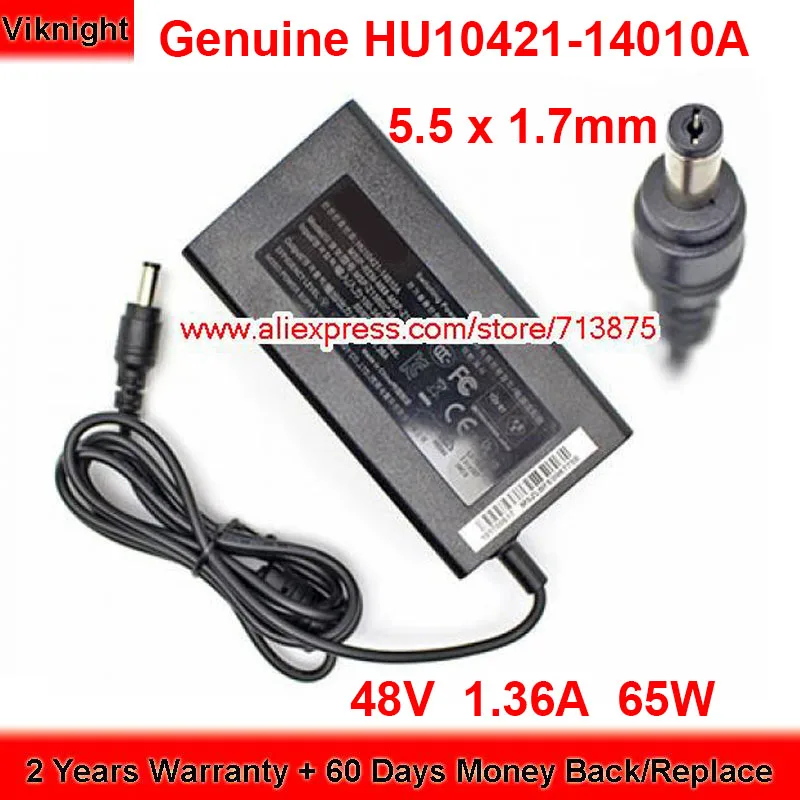 

Genuine HU10421-14010A AC Adapter 48V 1.36A for Hikvision DS-7600 Msp Z13601c DS-7604NI-K1 DS-7604NI-E1 N44PI 5.5 x 1.7mm Tip