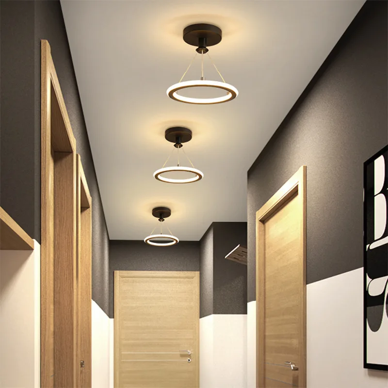 

LED aisle corridor light modern minimalist entrance porch ceiling small chandelier Nordic net red balcony cloakroom light