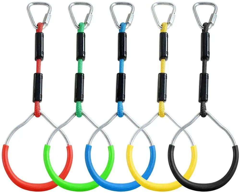 

ZNCMRR Swing Gymnastic Bar Rings, Playground Equipment for Ninja Line, Monkey Ring, Climbing Ring, Obstacle Ring, 5 Pack