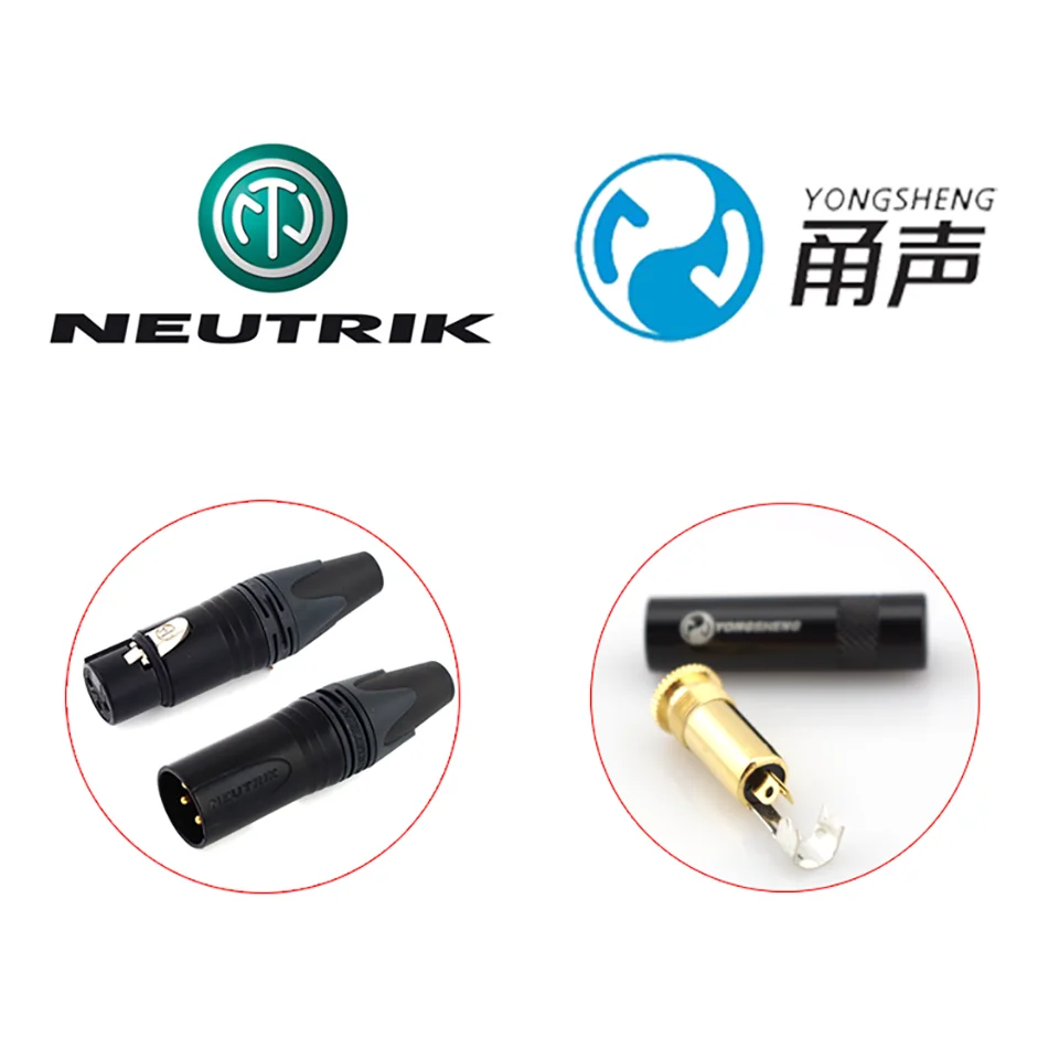 3.5mm female to xlr male/female conversion balanced cable using Japanese mogami 2549 cable Nutrik gold-plated plug