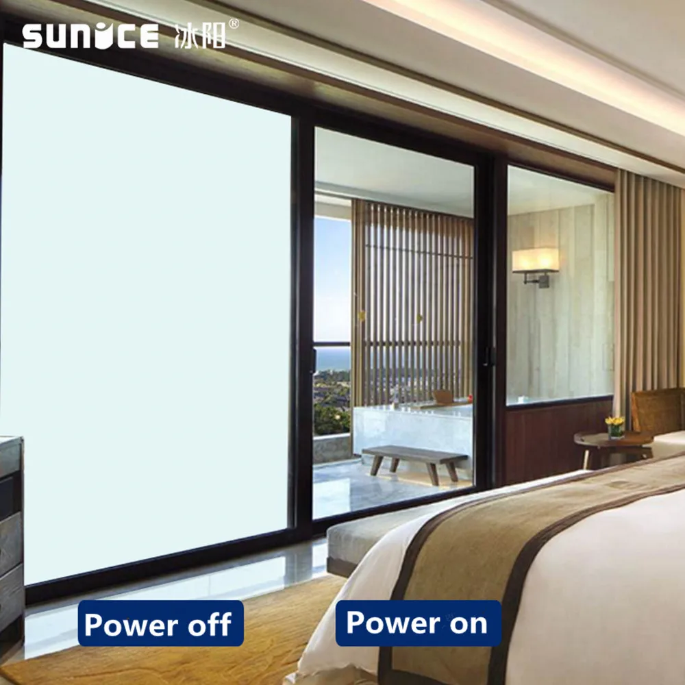 Imagem -04 - Sunice Smart Pdlc Film Fabricação Auto-adesiva Switchable Window Tint Film Vidro para Construção Tamanho Personalizado