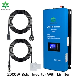 Microinversor MPPT de 2000W, inversor de conexión a red, regulador de convertidor Solar con Sensor limitador, 45-90V CC para PV 350W 400W