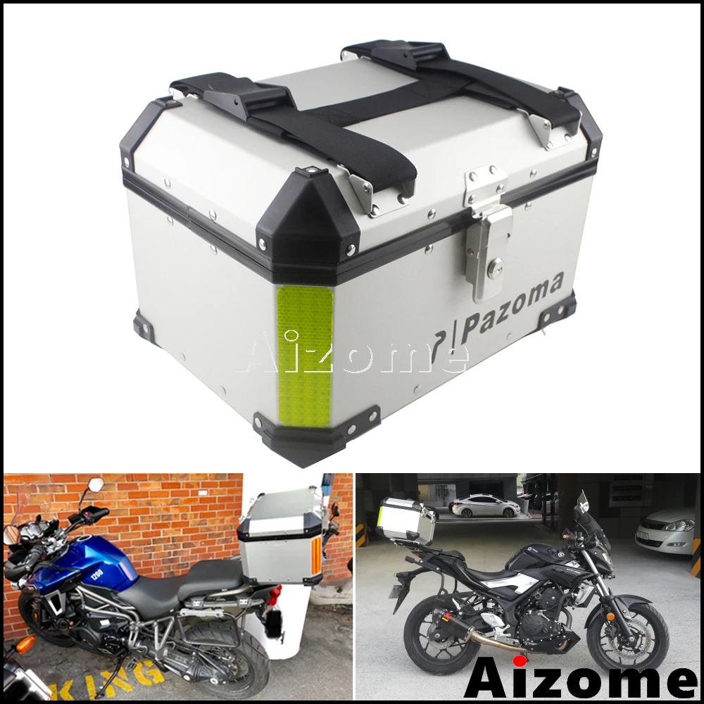 Universal Motorcycle Top Case Aluminum 45L Cargo Tail Box Motorbike Street Bike Rear Luggage Lock Topcase For BMW Honda Aprilia