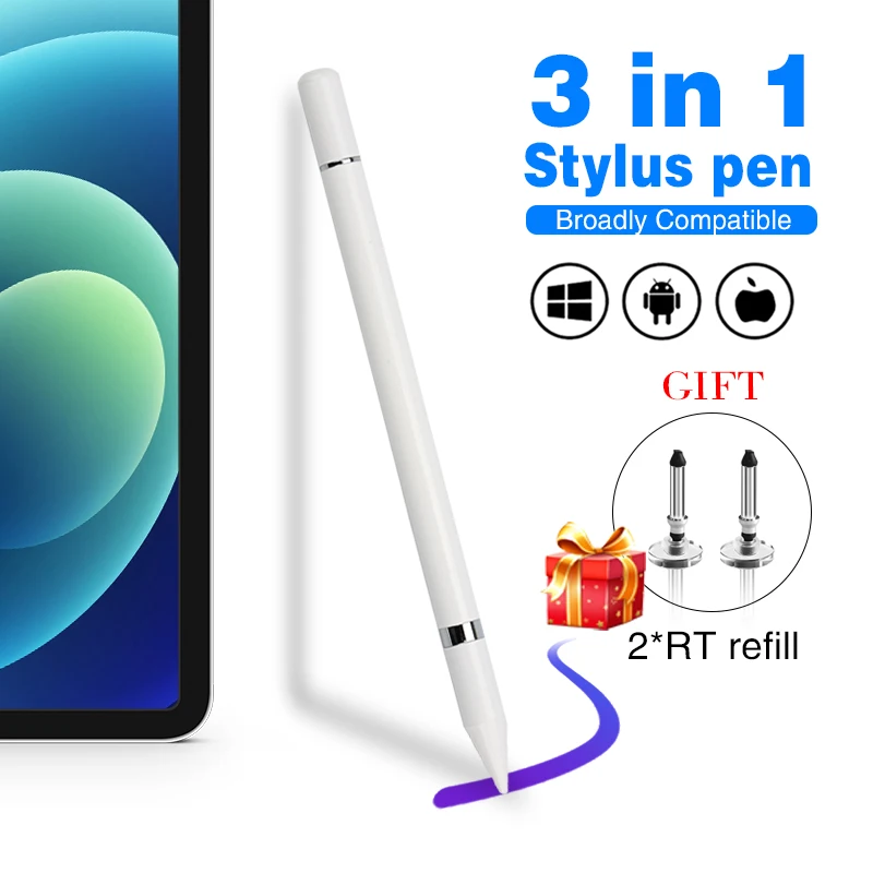Hot selling 3 in 1 Stylus Pen For Mobile Phone Drawing Tablet Capacitive  Transparent disc touch stylus pen for Ipad Phone