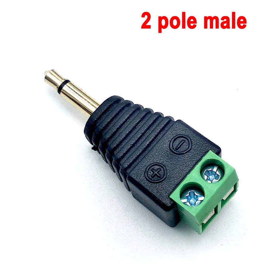 Earphone Audio Jack 3.5mm Connector Stereo Adapter Male Female RCA Audio Mono Channel Plug to Screw Terminal Mono Channel Plug