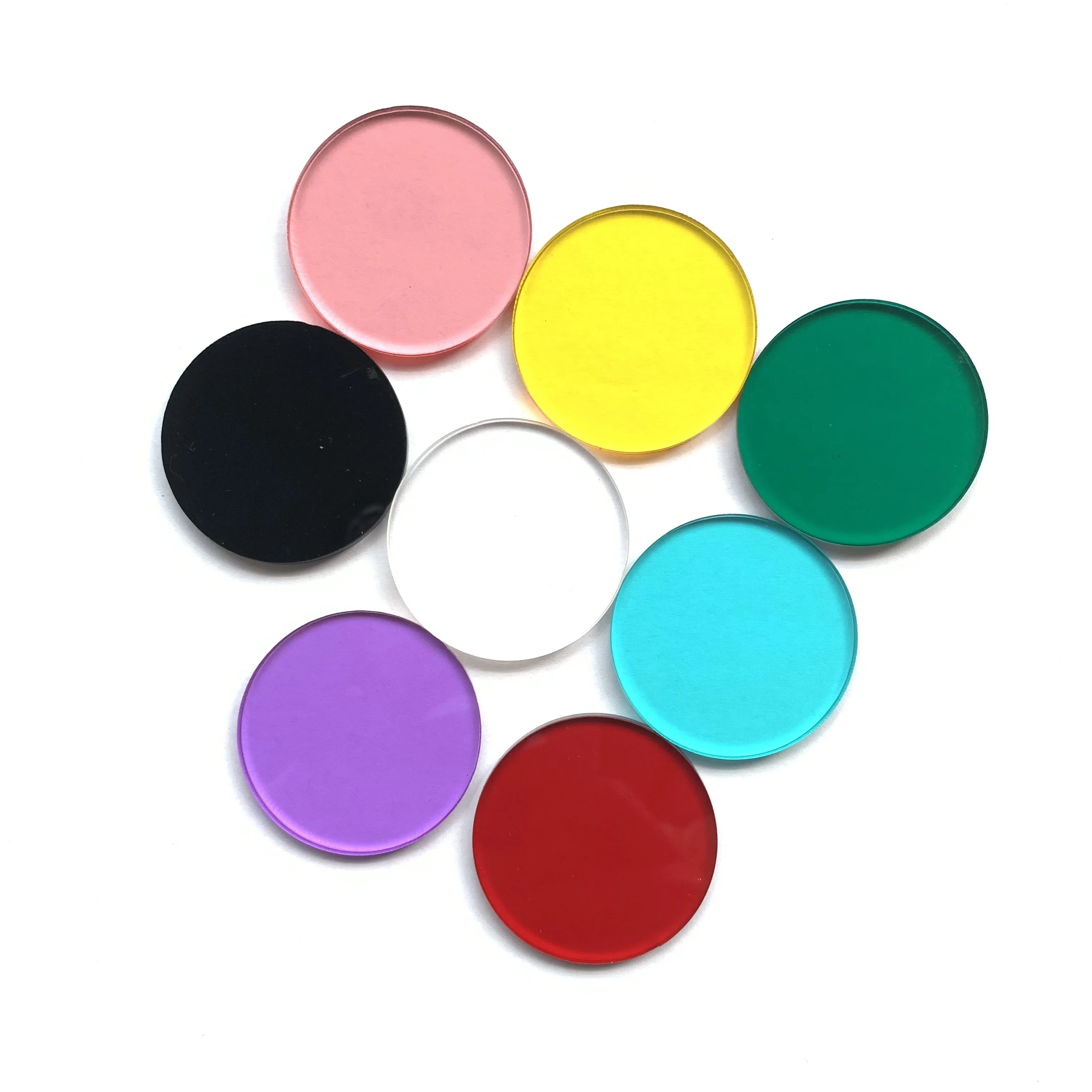 (20pcs/bag)Acrylic Circular Multicolor Transparent Wafer Ear Clips DIY Handmade Earrings Jewelry Accessories Materials Wholesale