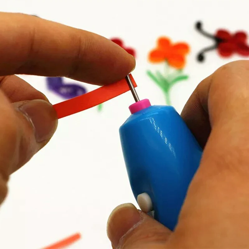NUBECOM Electric Paper Quilling Tools Set, Handmade DIY Paper Craft Tool, Winder Steel Curling Pen, Home Garden Origami Artwork