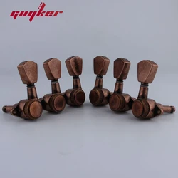 1 Set 3R3L GUYKER Tuners Guitar Models Rear lock string Electric Guitar Machine Heads Trapezium Button  Antique Bronze