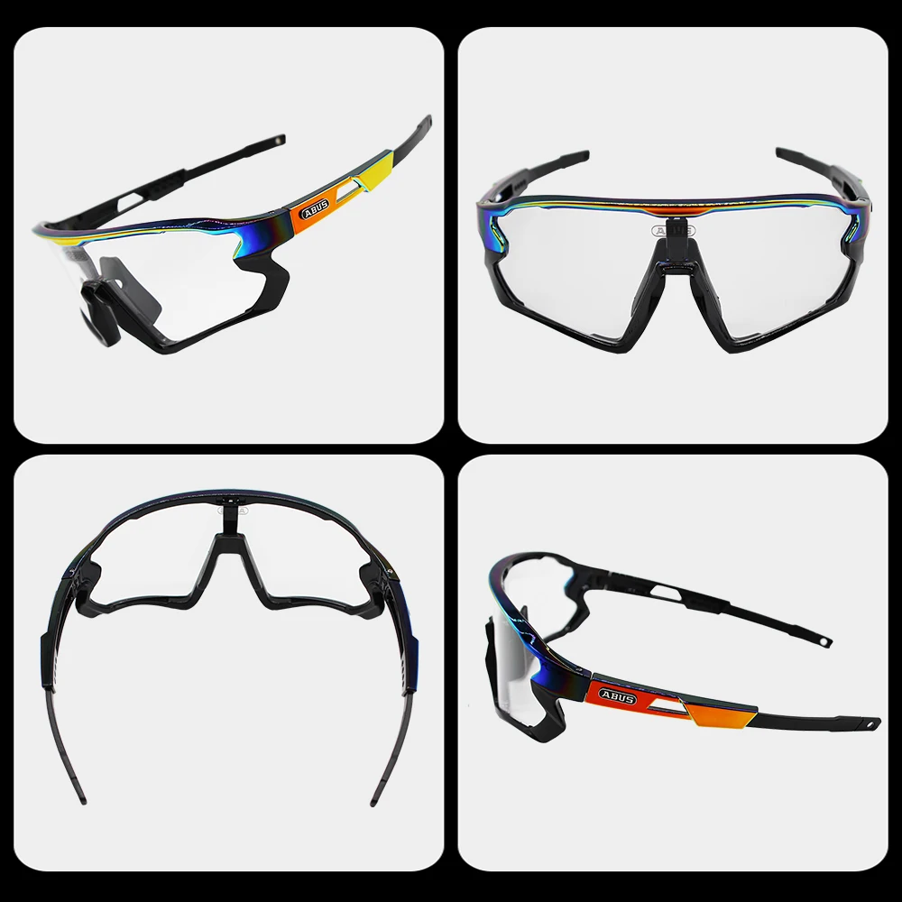 Sunglasses Blue/Red Photochromic Cycling Glasses UV400 MTB Bike Bicycle Riding TR90 Outdoor Sport Polarized Eyewear 1/5/6 lens