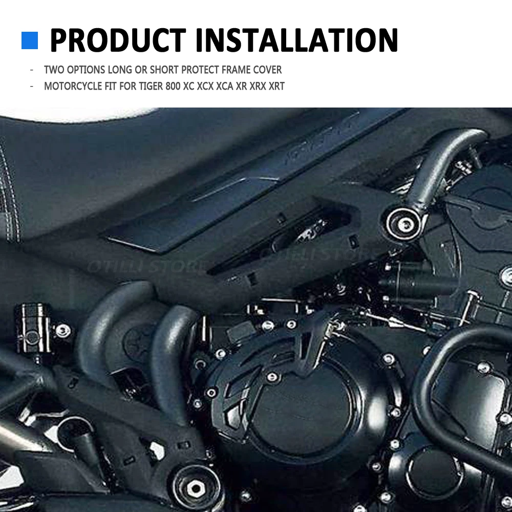 A set Black Plastic Motorcycle Frame Guard Protector Frame Cover Guard Parts For Tiger 800 XC XCX XCA XR XRX XRT - Image 3