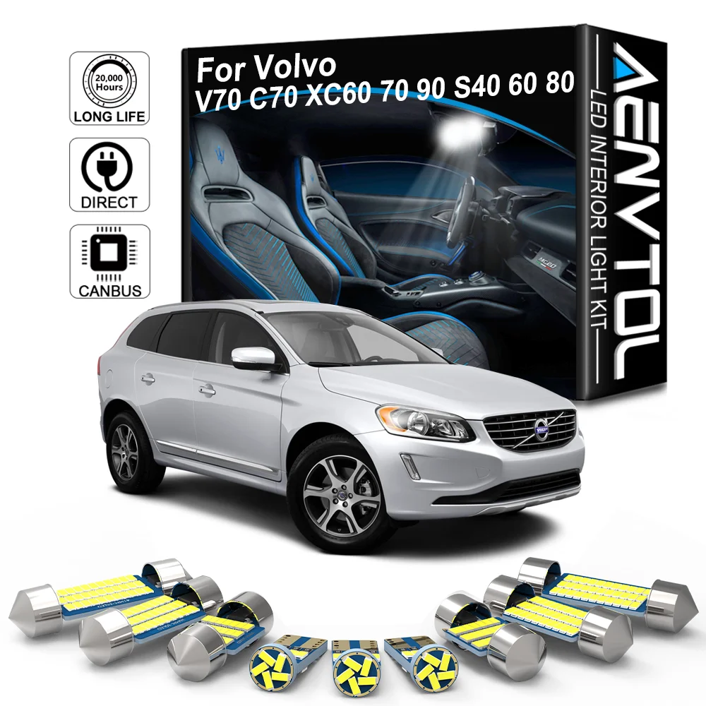 

AENVTOL Canbus For Volvo C30 C70 S40 S60 S70 S80 S90 V50 V60 V70 V90 XC60 70 90 Auto LED Interior Lights Accessories Kits
