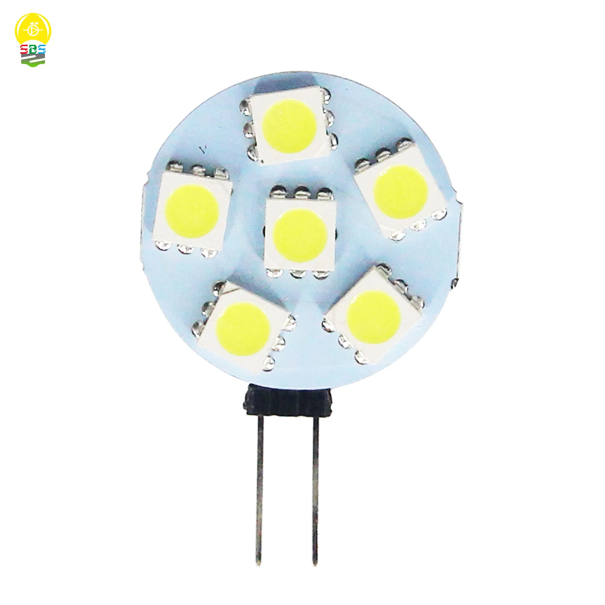 

SUMBULBS 5PCS/lot DC 12V input Replace Halogen lamp G4 led bulb 5050 SMD LED chips 1.2W G4 Socket 6 LEDS Lamp