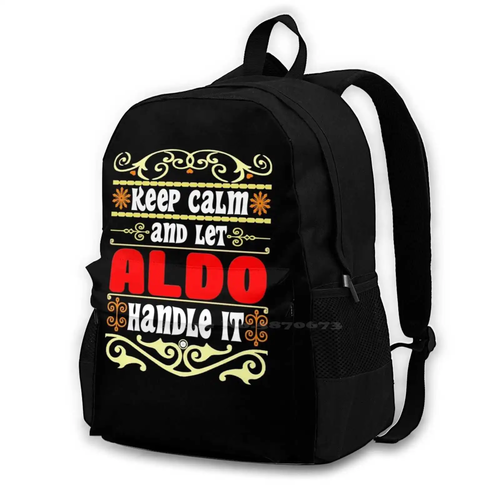 Keep Calm And Let Handle It Name Fashion Travel Laptop School Backpack Bag Name Sign Name Logo Life Christmas Its A Thing