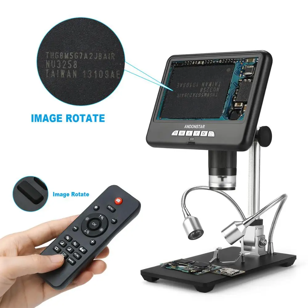 Andonstar AD207S HDMI Digital Microscope for PCB Soldering Long Object Distance for PCB/SMD Phone Repair Tool with Image Rotate