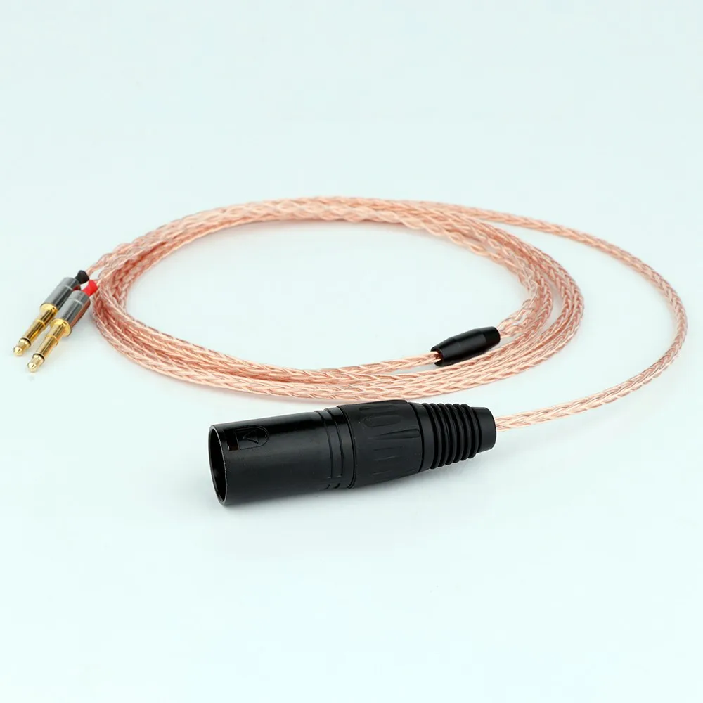 Headphone 7N OCC, kabel Upgrade seimbang 4Pin XLR untuk OPPO PM-1 PM-2 HE1000 400S 560