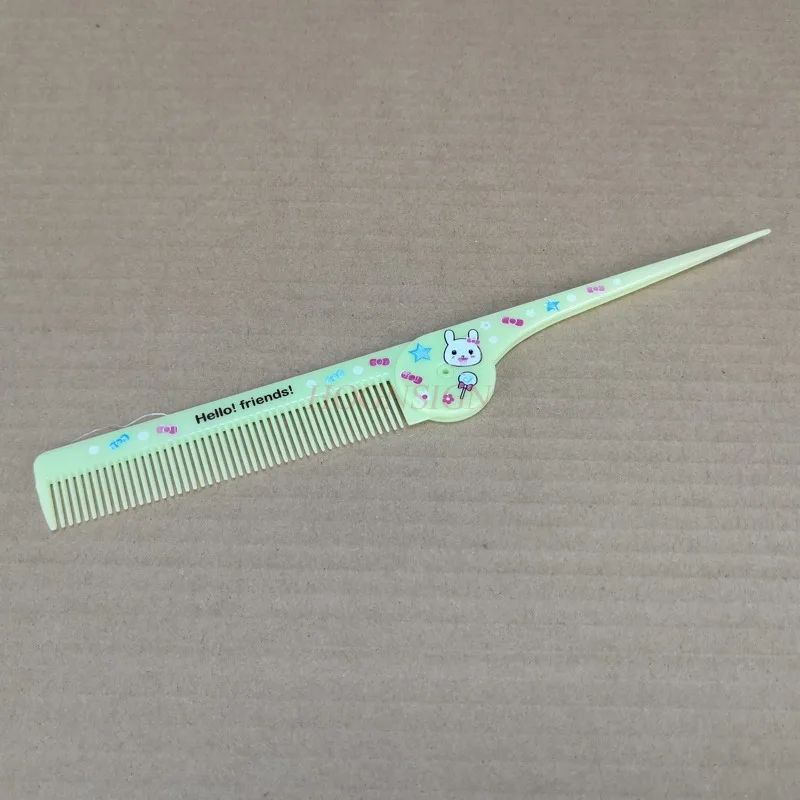 1PCS Woman Girl Portable Plastic Hair Comb Fine Toothed Color Hair Brush Cartoons Style