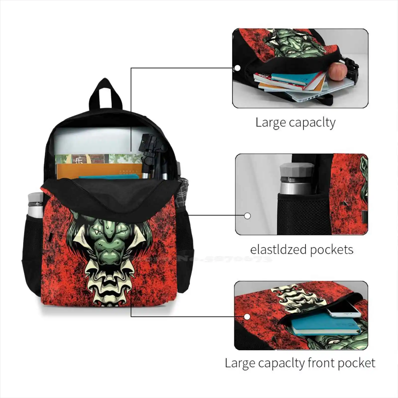 ¡Espeluznante! Mochila escolar para estudiantes, bolsa de viaje para ordenador portátil