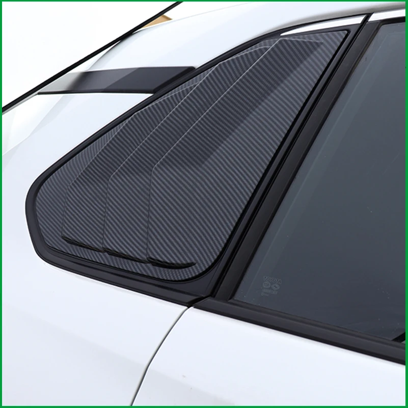 Car Styling Rear Window Triangle Louver Frame Vent Cover Sticker Trim For Toyota RAV4 RAV-4 2019 2020 Accessories