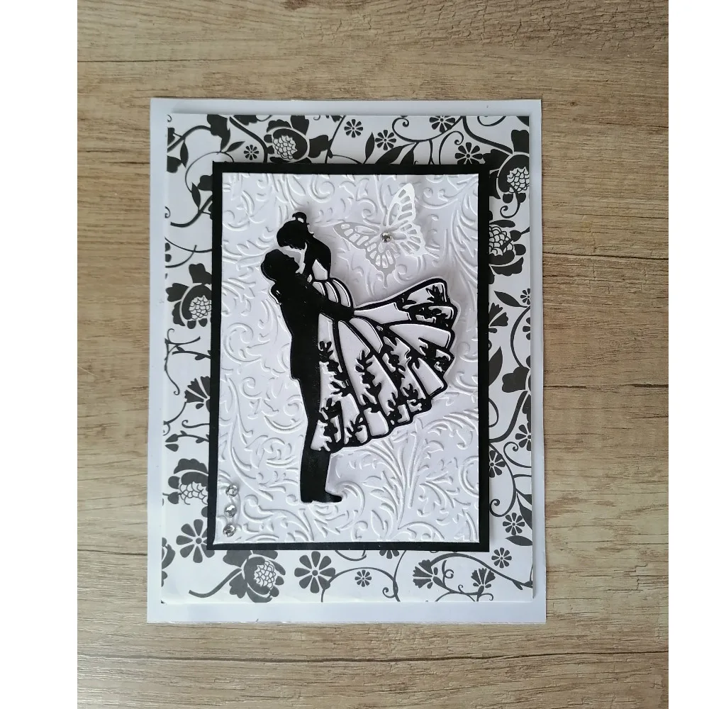 العروس والعريس الزفاف المعادن قطع يموت سكرابوكينغ النقش مجلد لصنع بطاقة ألبوم صور ديكور DIY بها بنفسك القاطع لكمة سكين #1