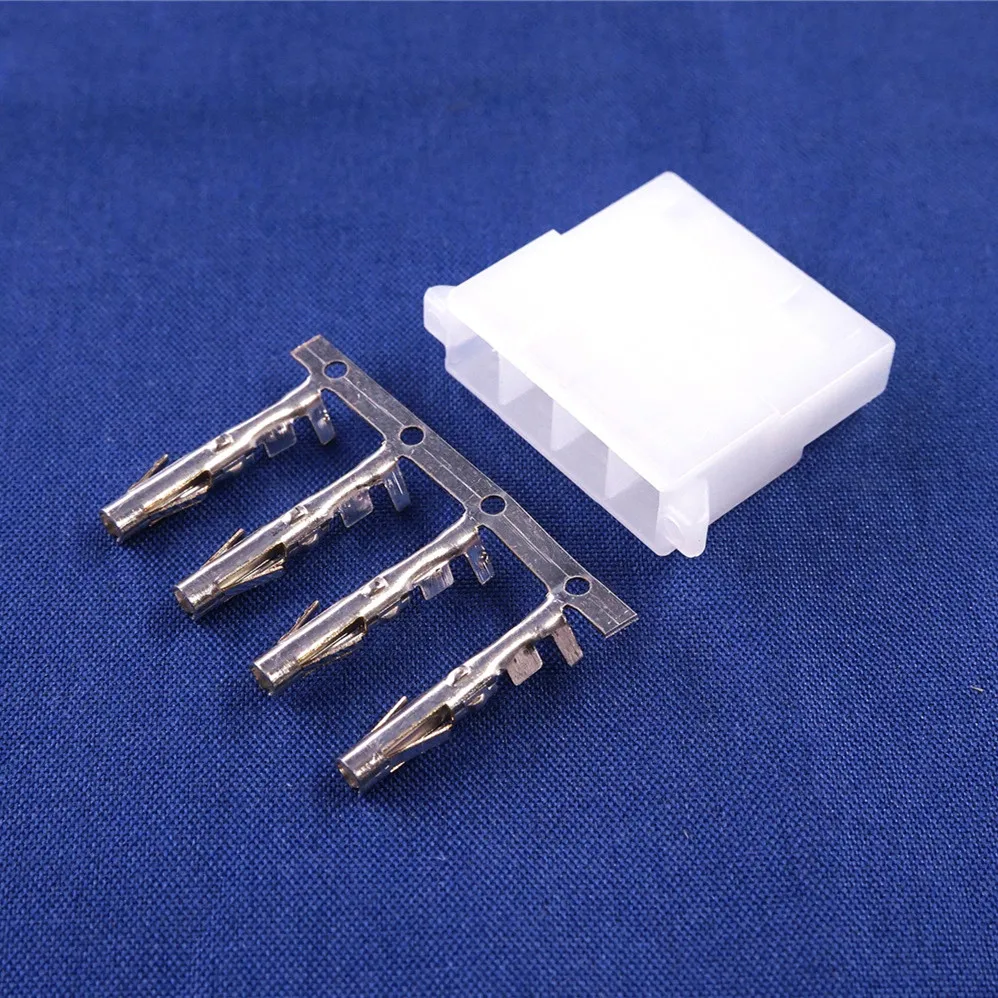 50 Sets Housing & Terminal ATX / EPS Molex 5.08 mm 4 Pin Female Receptacle Contact Pin for ATX EPS Power Cable IDE Connector