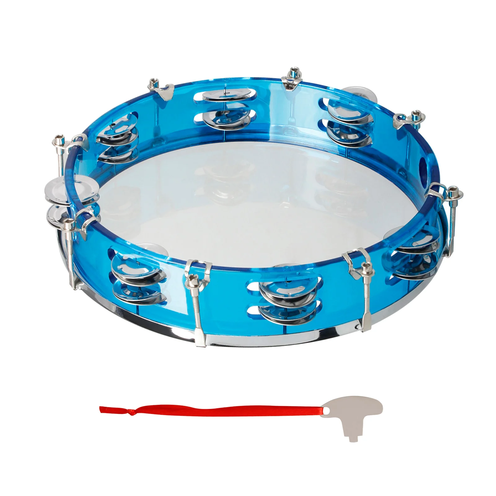 

10 Inch Handheld Tambourine Double Row Tambourine Drum Set Percussion Instrument Musical Educational Toy Instrument