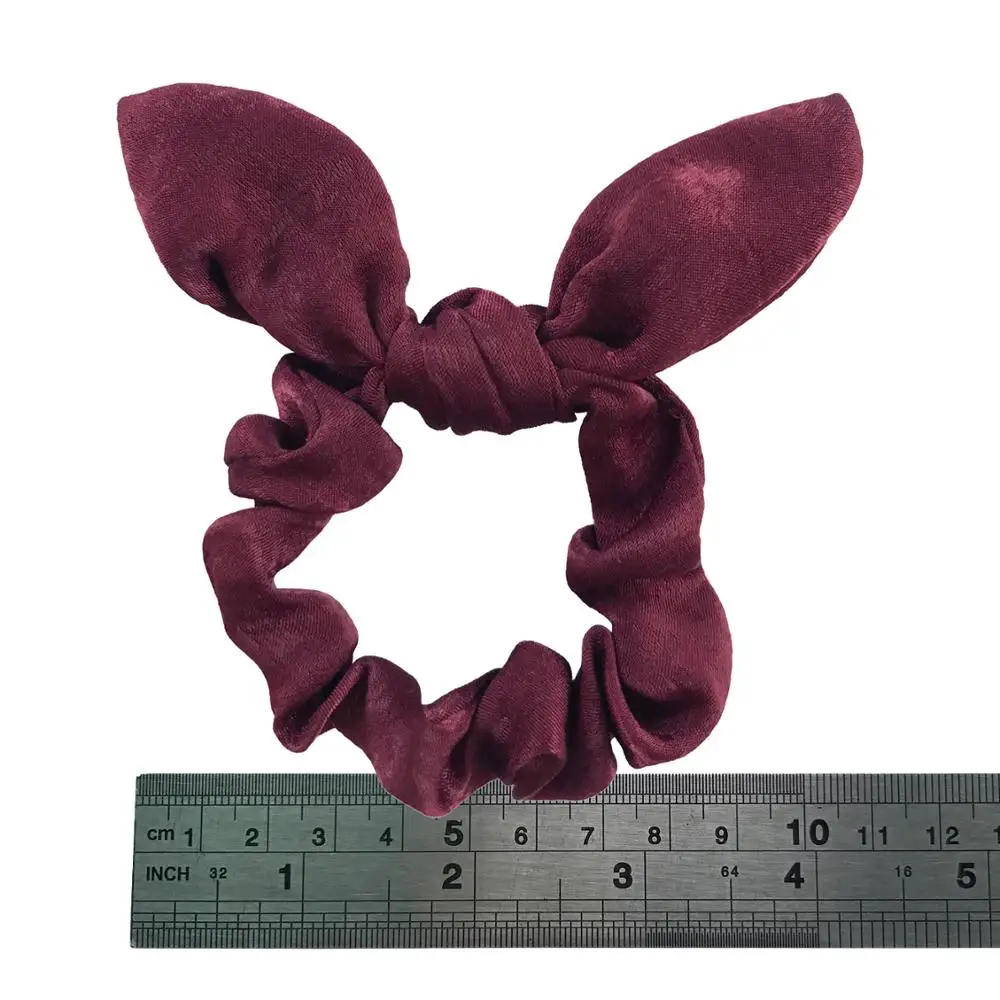 16 PCS Satin Rabbit Ear Hair Scrunchie Girls Women Bunny Ear Elastic Bands Ponytail Holder bow Tie Scrunchy Hair Accessories