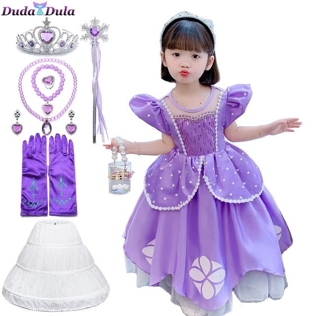 Vestido de Princesa Sofia para ninas disfraz de lentejuelas en capas de lujo para carnaval fiesta de Halloween Sophia AliExpress