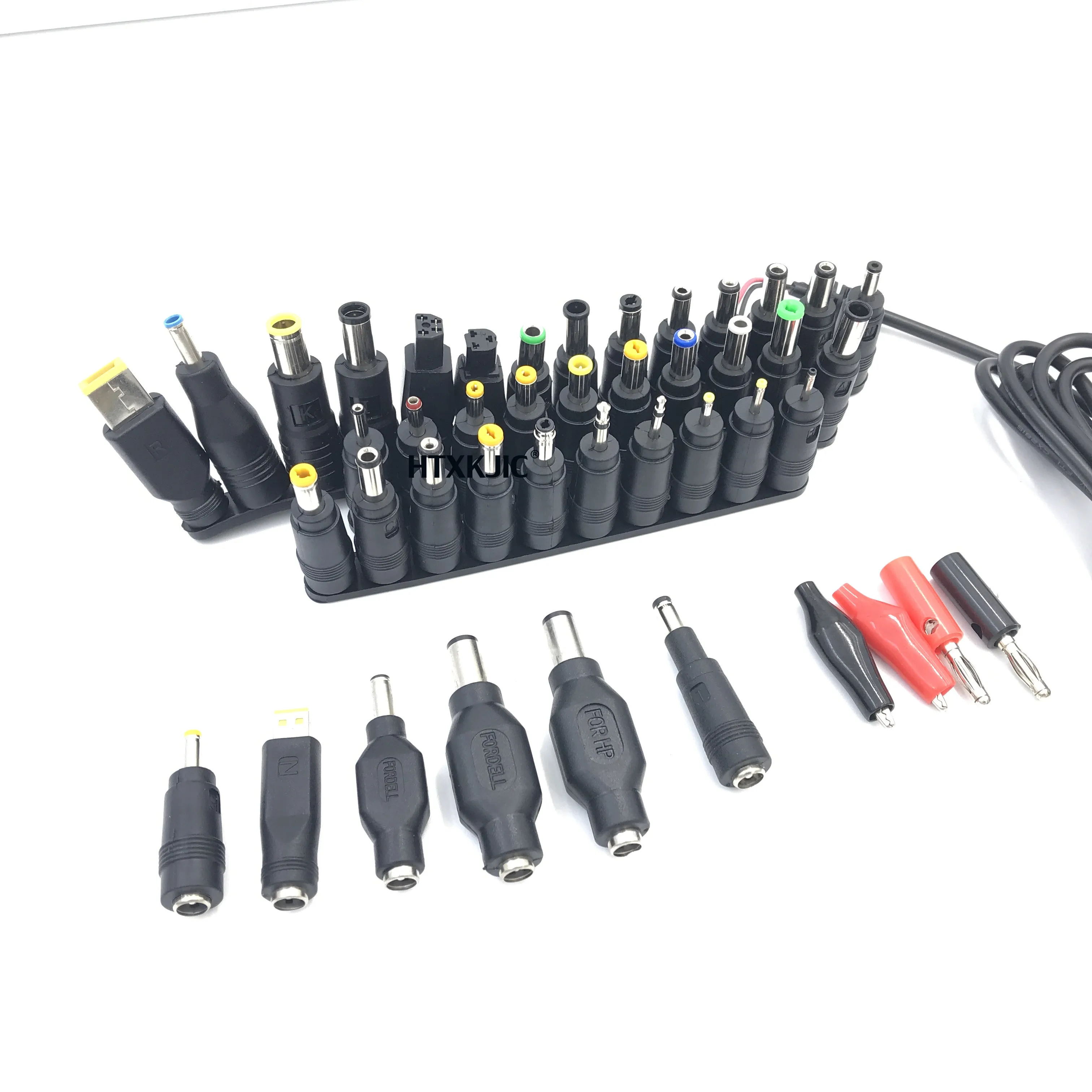 Laptop DC Power Adapter Kits 34 PCS Universal DC AC Power Adapter Tips Connector for Lenovo Thinkpad Power Supply Plug Jack Sets