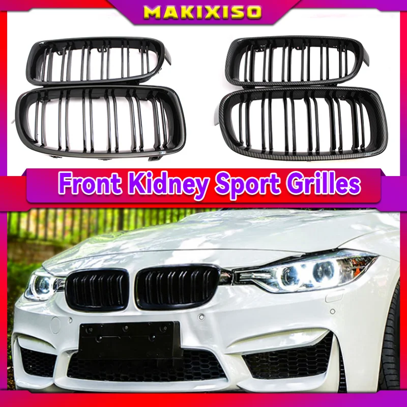 

Pair Front Kidney Grilles Grills Gloss black For BMW F30 F31 F35 320i 328i 335i 2012 2013 2014 2015 2016 2017 Car Racing Grills